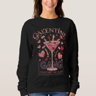Galentine Gang Samen Slaan Zwart Dames Roze Trui