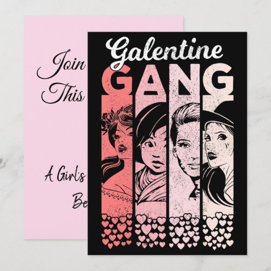 Galentine Gang  Valentijnse Vrouwen Kaart (Voorkant / Achterkant)