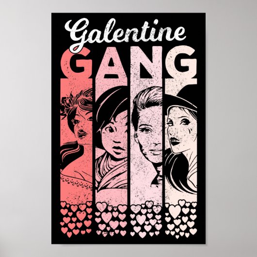 Galentine Gang Valentijnse Vrouwen Poster (Voorkant)