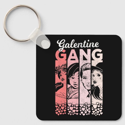 Galentine Gang  Valentijnse Vrouwen Sleutelhanger (Voorkant)
