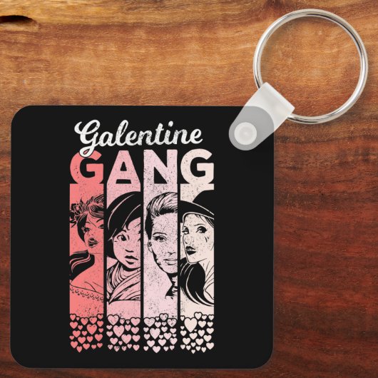 Galentine Gang  Valentijnse Vrouwen Sleutelhanger (Achterkant)