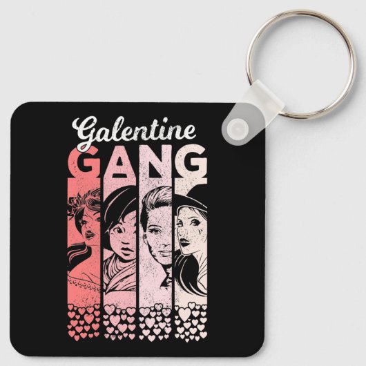 Galentine Gang  Valentijnse Vrouwen Sleutelhanger (Achterkant)