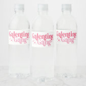 Galentine Gang Water Bottle Label Waterfles Etiket (Flessen)