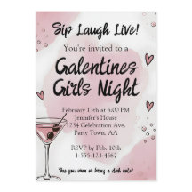 Galentine Meidenavond Uit Martini Roze en Zwart