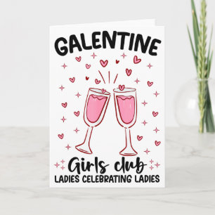 Galentine Meidenclub Dames vieren Dames Val Kaart