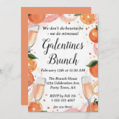 Galentine Mimosa Brunch Party Invite Personalized Kaart (Voorkant / Achterkant)