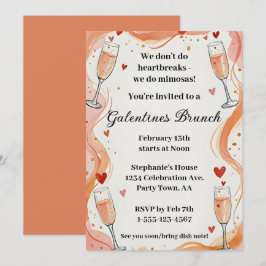 Galentine Mimosa Drank Brunch Feest Uitnodiging