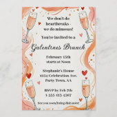 Galentine Mimosa Drink Brunch Party Invite Kaart (Voorkant)