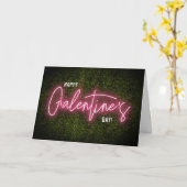 Galentine Neon Licht Valentijnsdag Kaart (Gele Bloem)