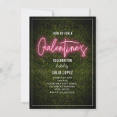 Galentine Neon Script Boxwood Valentijnsfeest Save The Date (Voorkant)
