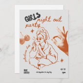 Galentine Party Girl's Night Kaart (Voorkant / Achterkant)