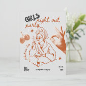 Galentine Party Girl's Night Kaart (Staand voorkant)