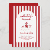 Galentine’s Brunch Invitation Kaart (Voorkant / Achterkant)