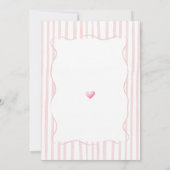 Galentine’s Day Brunch Invitation | Pink Stripe Kaart (Achterkant)