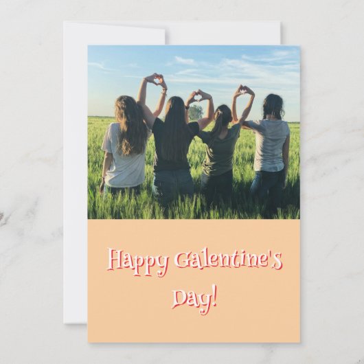 Galentine’s Day Custom Photo Card Feestdagenkaart (Achterkant)