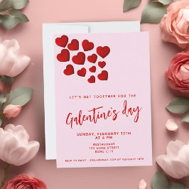 Galentine`s Day Rode harten Vrienden Feest Kaart