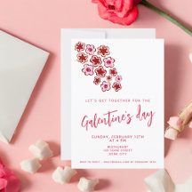 Galentine`s Day Rode Roze Bloemen Vrienden 