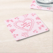 Galentine’s Day Valentine Girly Invitation Kartonnen Onderzetters (Schuin)