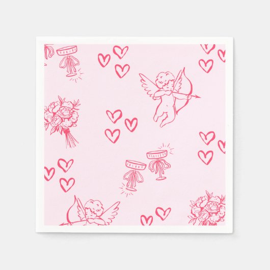 Galentine’s Day Valentine Girly Invitation Servet (Voorkant)