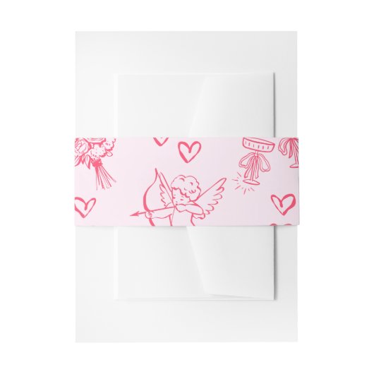 Galentine’s Day Valentine Girly Invitation Uitnodigingen Wikkel (Voorkant Voorbeeld)