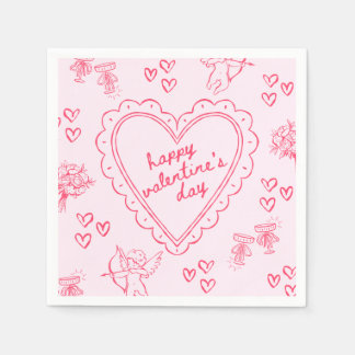 Galentine’s Day Valentine Girly Pink Servet