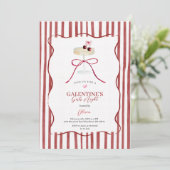Galentine’s Girls Night Red Cherry Invitation Kaart (Staand voorkant)