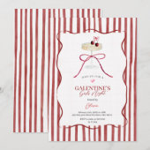 Galentine’s Girls Night Red Cherry Invitation Kaart (Voorkant / Achterkant)