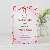 Galentine’s Party Invitation Printable, Pink & Red Kaart (Staand voorkant)