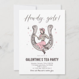 Galentine’s Tea Party Invitation Kaart