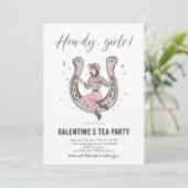 Galentine’s Tea Party Invitation Kaart (Staand voorkant)