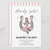 Galentine’s Tea Party Invitation Kaart (Voorkant / Achterkant)