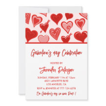 Galentine uitnodiging Brunch roze en rood Vriendin