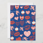 Galentine uitnodiging Moderne brunch roze en rood (Achterkant)