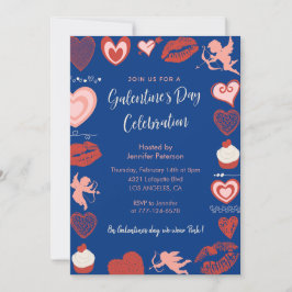 Galentine uitnodiging Moderne brunch roze en rood