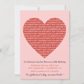 Galentine uitnodiging roze en rode Valentijn (Voorkant)