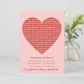 Galentine uitnodiging roze en rode Valentijn (Staand voorkant)