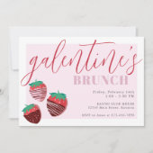 Galentinedag Brunch Chocolate aardbeien Kaart (Voorkant)