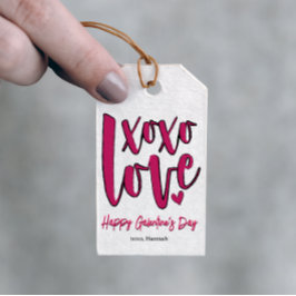 Galentinedag XOXO Love Bold Pink Cadeaulabel