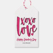 Galentinedag XOXO Love Bold Pink Cadeaulabel (Voorkant)