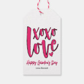 Galentinedag XOXO Love Bold Pink Cadeaulabel (Achterkant)