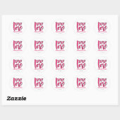 Galentinedag XOXO Love Bold Pink Ronde Sticker (Vel)