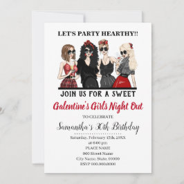 Galentine's Bash Girls Night Out Valentijnse Party Kaart