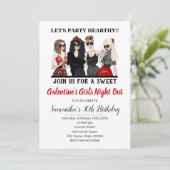 Galentine's Bash Girls Night Out Valentijnse Party Kaart (Staand voorkant)