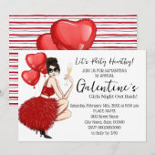 Galentine's Bash Girls Night Out Valentijns's Part Kaart (Voorkant / Achterkant)