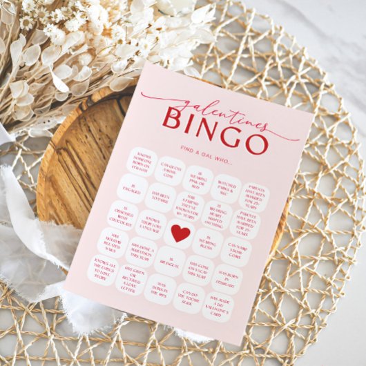 Galentines Bingo Spel Kaart