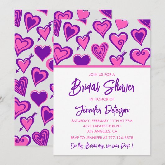 Galentines bruids douche uitnodiging Schattige har (Voorkant / Achterkant)