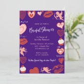 Galentines bruiloftsfeest uitnodiging Paars Cute (Staand voorkant)