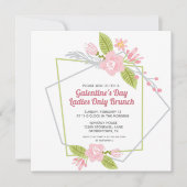 Galentines Brunch Chic Valentijnsdag Invitation Feestdagenkaart (Voorkant)