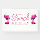 Galentine's brunch en bubbelbanier spandoek (Horizontaal)