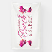 Galentine's brunch en bubbelbanier spandoek (Verticaal)